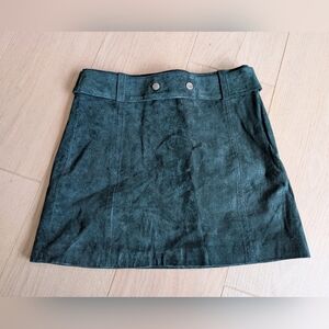 Zara Dark Green Suede A-Line Skirt. Size Small.